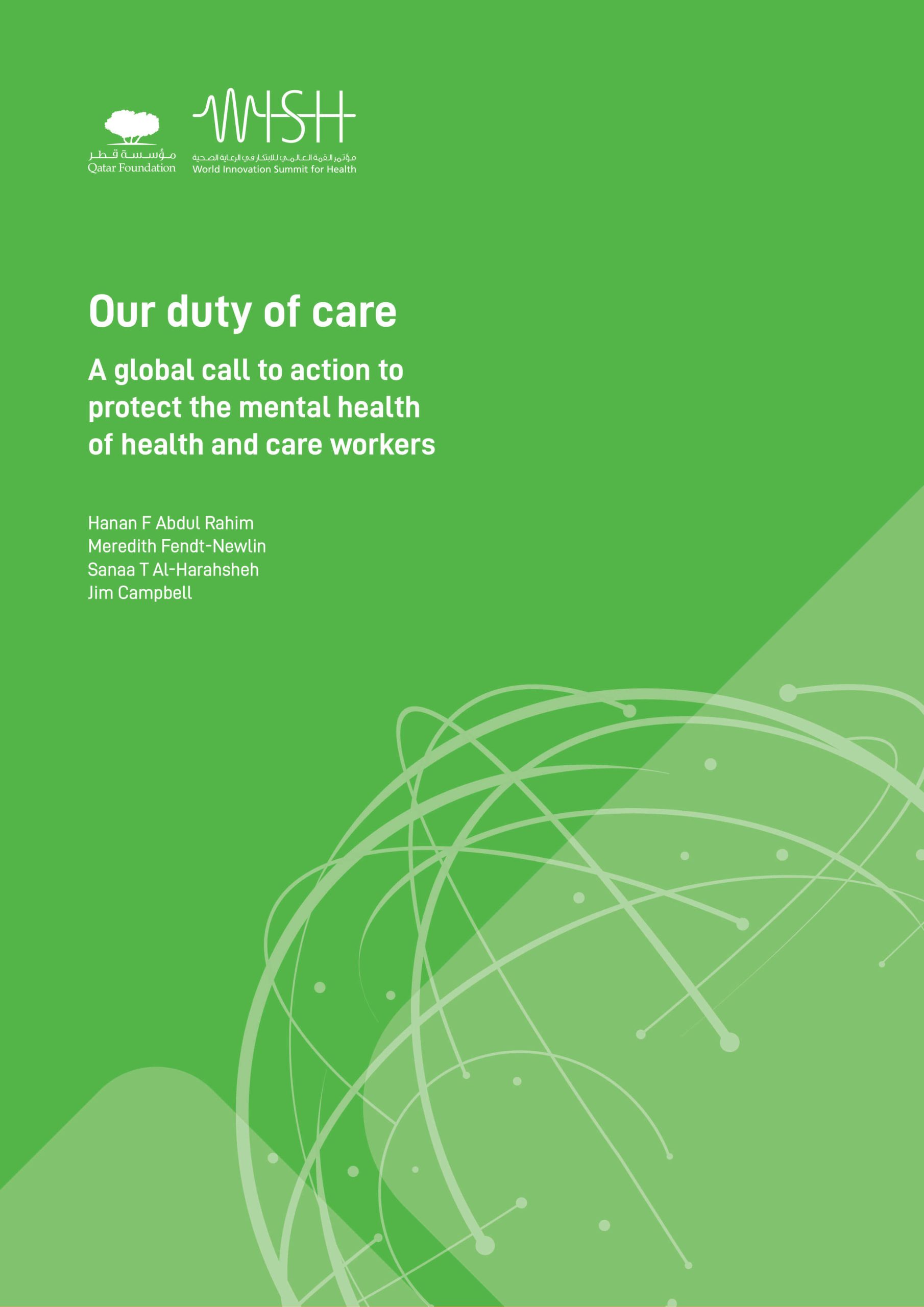 A global call to action to protect the mental health of health and care workers