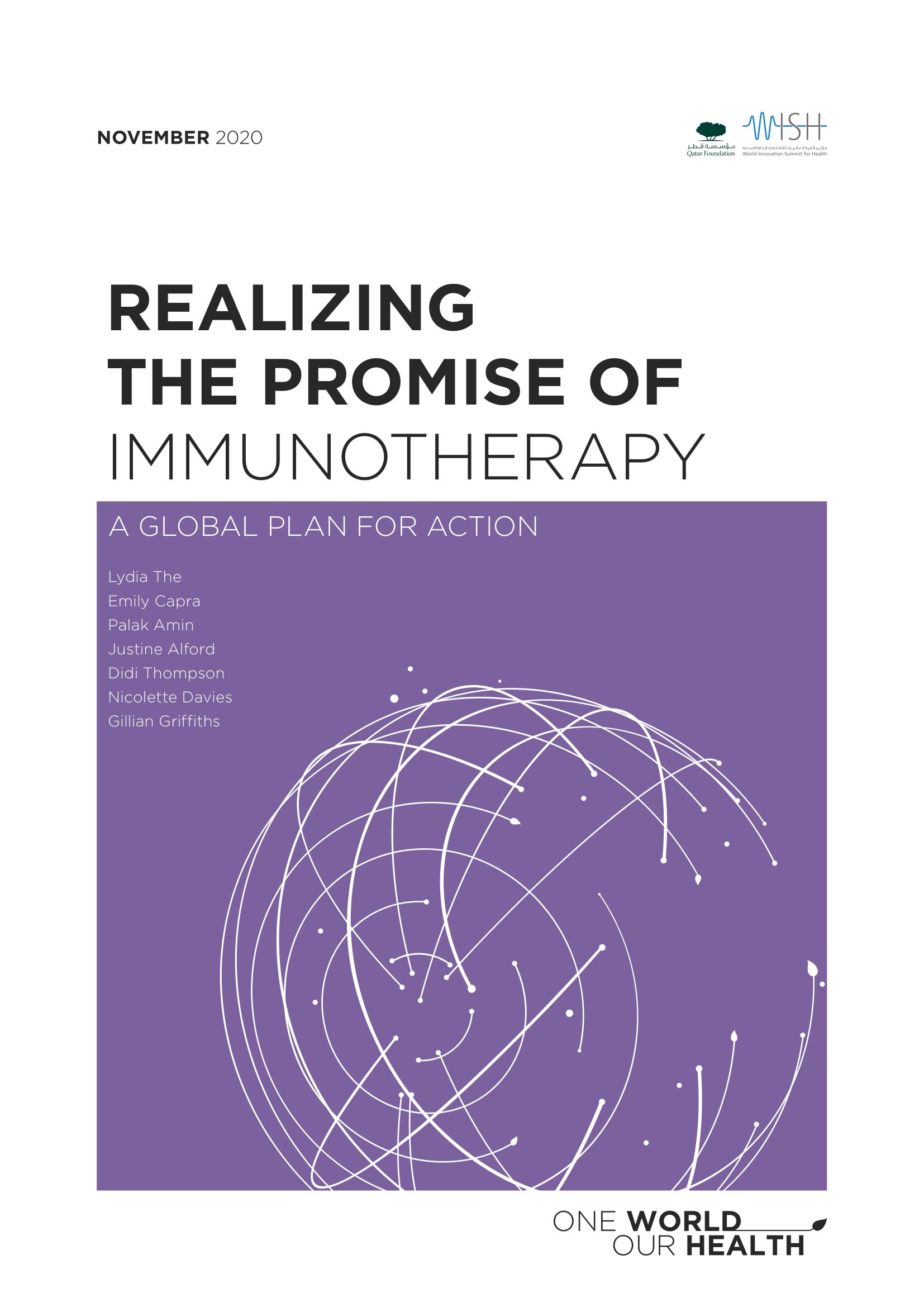 Realizing the Promise of Immunotherapy: A Global Plan for Action